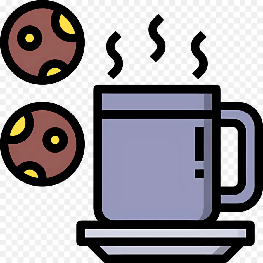 Chocolate Caliente Y Galletas，Taza De Café Con Galletas PNG