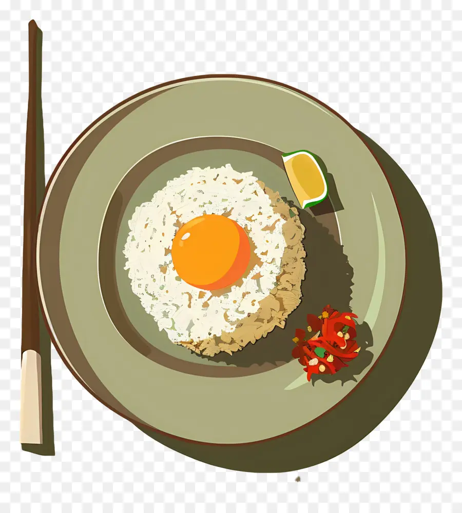 Nasi Goreng，Arroz Y Huevo Con Lima PNG