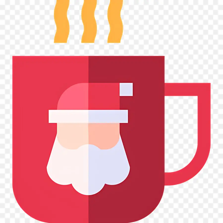 Chocolate Caliente Navideño，Taza Roja Con Papá Noel PNG